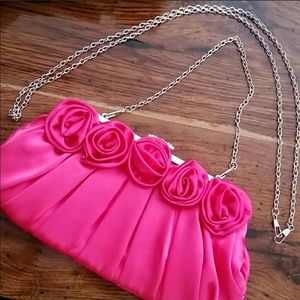 Hot Pink Rossette Clutch